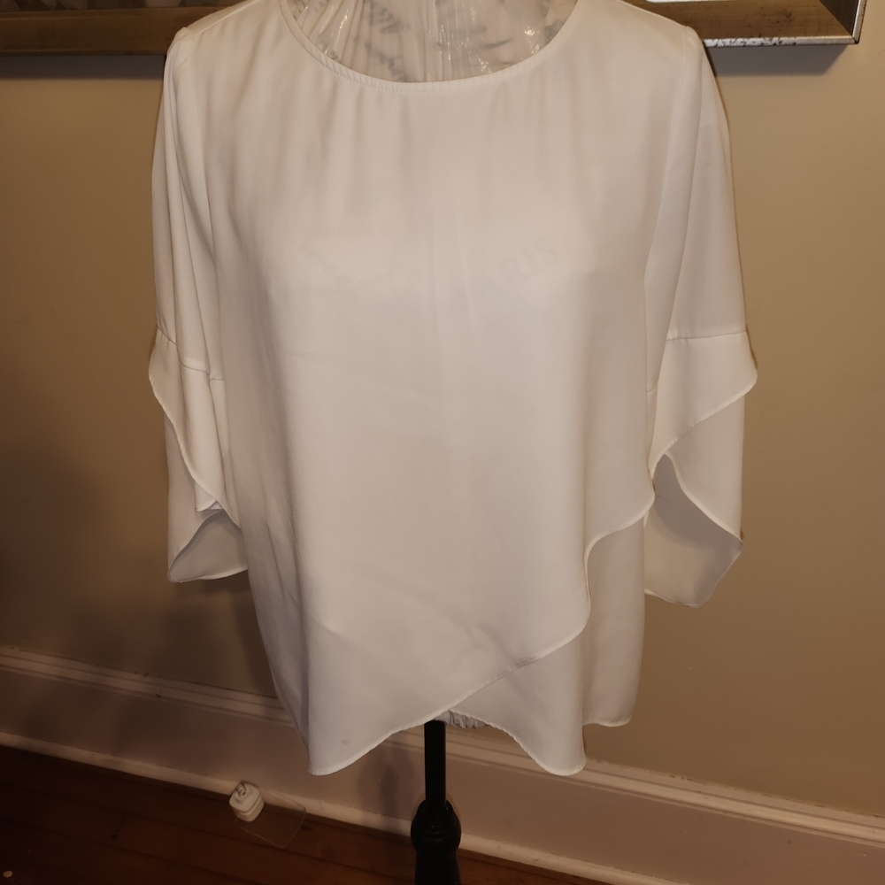 The Limited White Asymmetrical Swing Women's Blouse